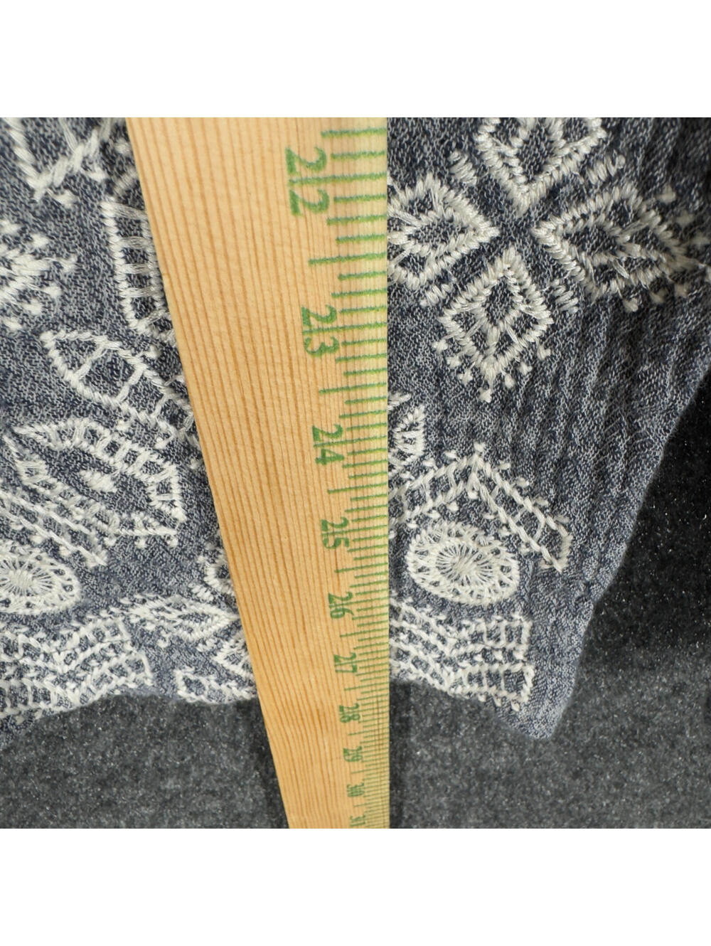 Unbranded Pants Women S Small Gray Geometric Embroidered Mid Rise Straight - Picture 5 of 7